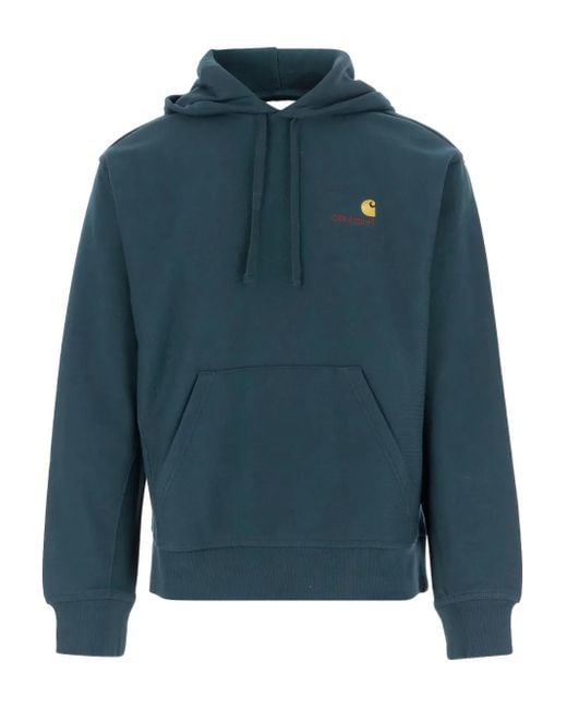 Carhartt American Script Hoodie Met Geborduurd Logo in het Blue voor heren