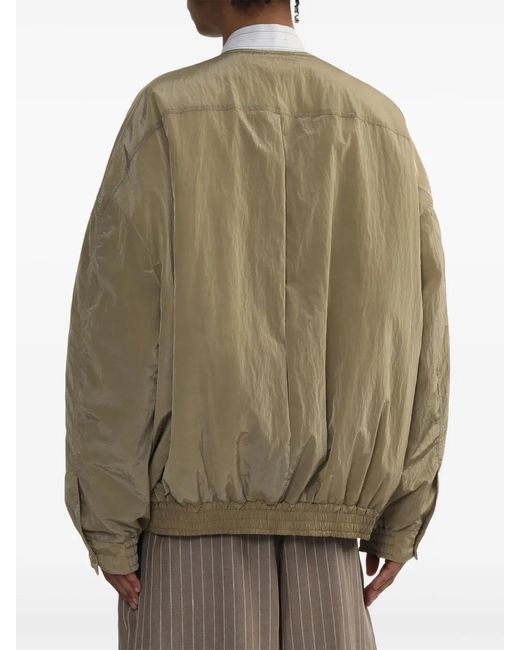 Hed Mayner Green Drop-Shoulder Bomber Jacket for men