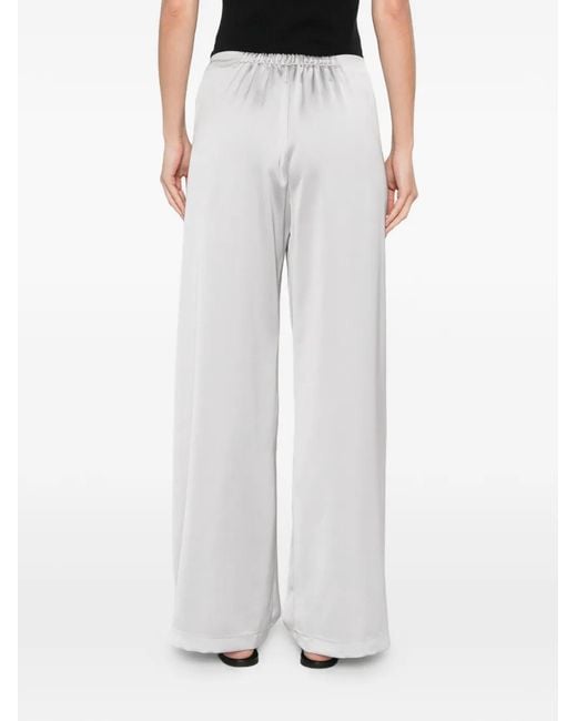 Imperial White Elasticated-Waistband Palazzo Pants