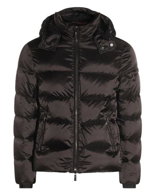 Moorer Black Quilted Hooded Puffer Jacket for men