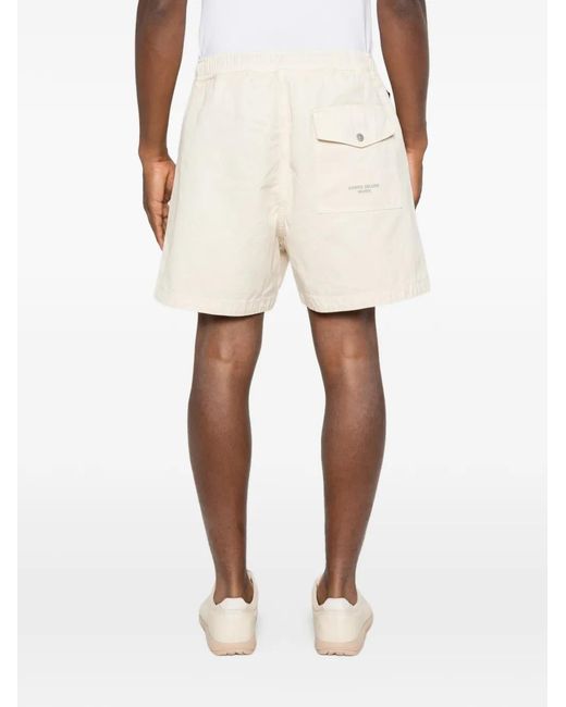 Pantalones Cortos Chinos Marina L100010 Slub Batavia-Tc_S.I. De Algodón Stone Island de hombre de color White
