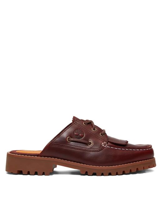 Timberland Brown Lace-Up Leather Mules