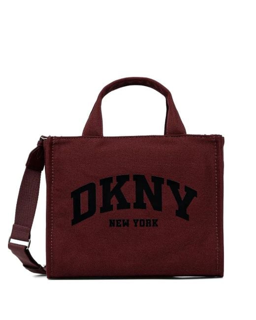 DKNY Purple Medium Hadlee Logo-Print Tote Bag