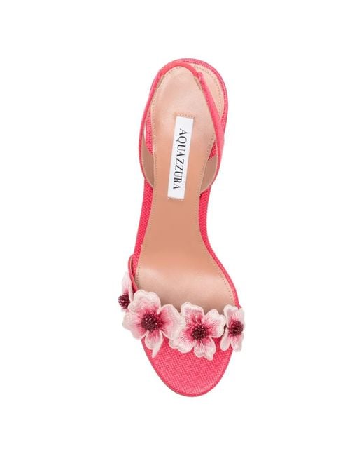 Aquazzura Pink Passionflower Slingback Sandals