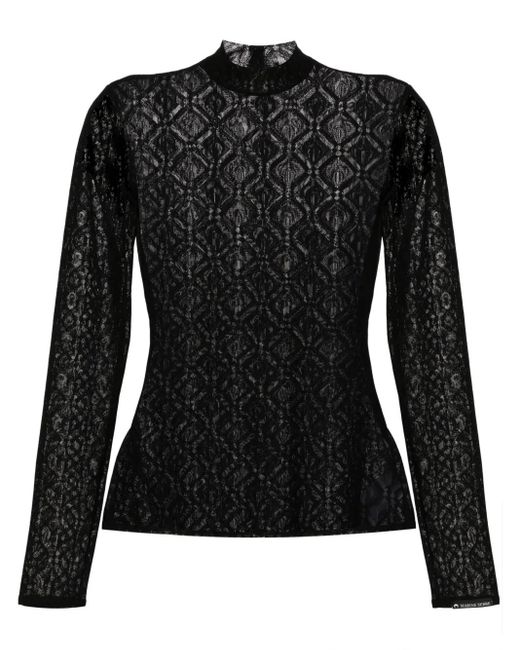 MARINE SERRE Moon Diamant メッシュトップ Black