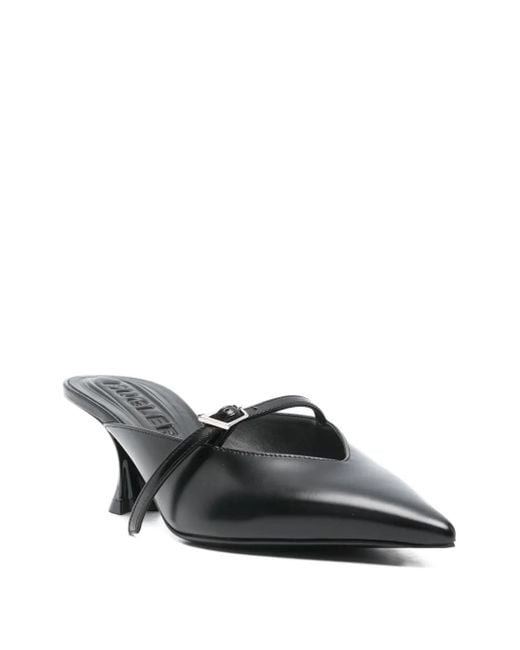 Mugler Black 70Mm Leather Heeled Sandals