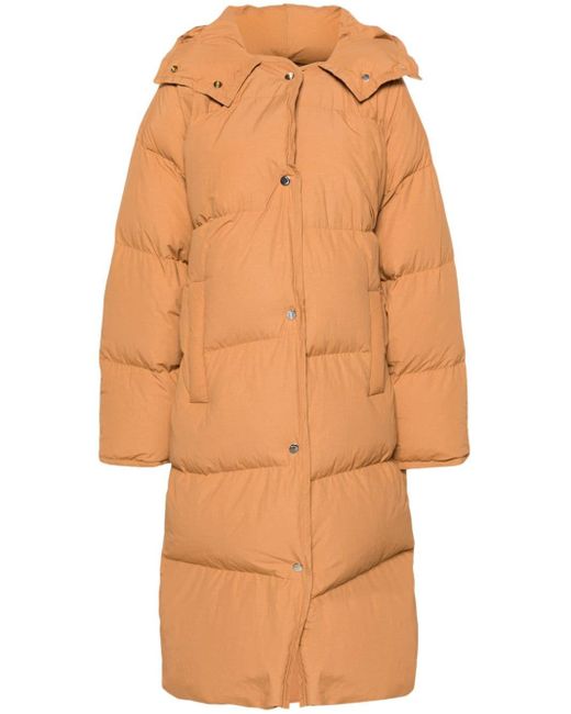 Nanushka Orange Riva Hooded Puffer Coat