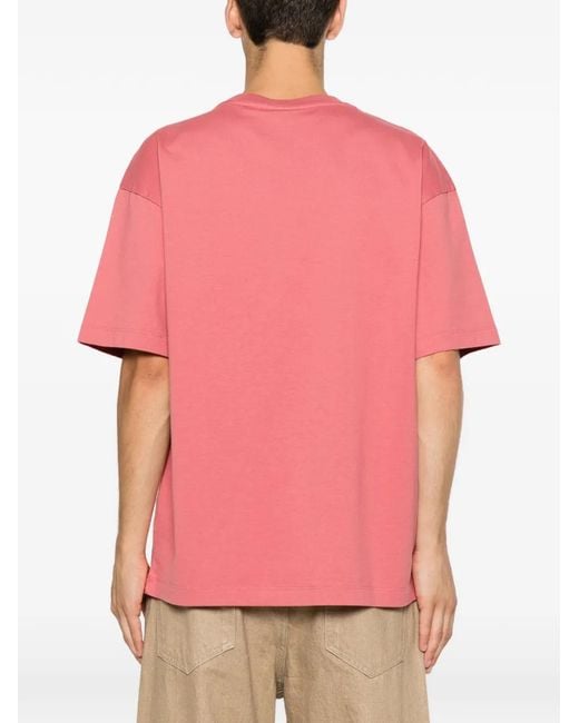 Drole de Monsieur Pink Graphic-Print T-Shirt for men