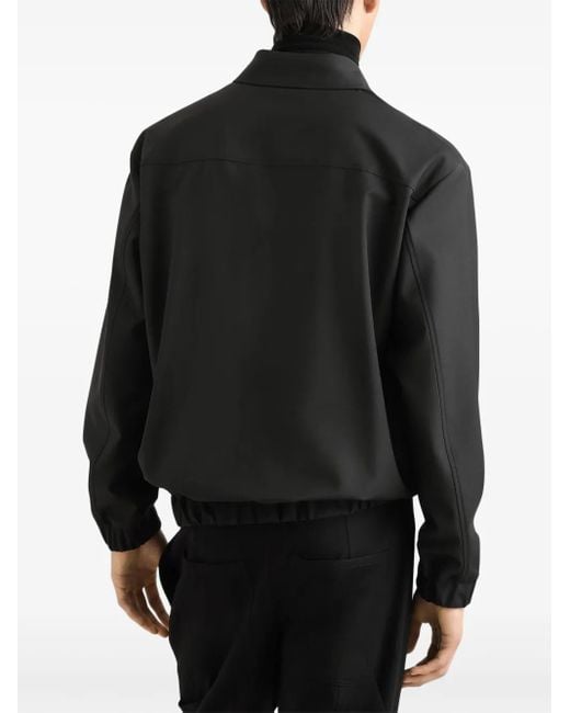 Dolce & Gabbana Black Wool Canvas Jacket With Plaque for men