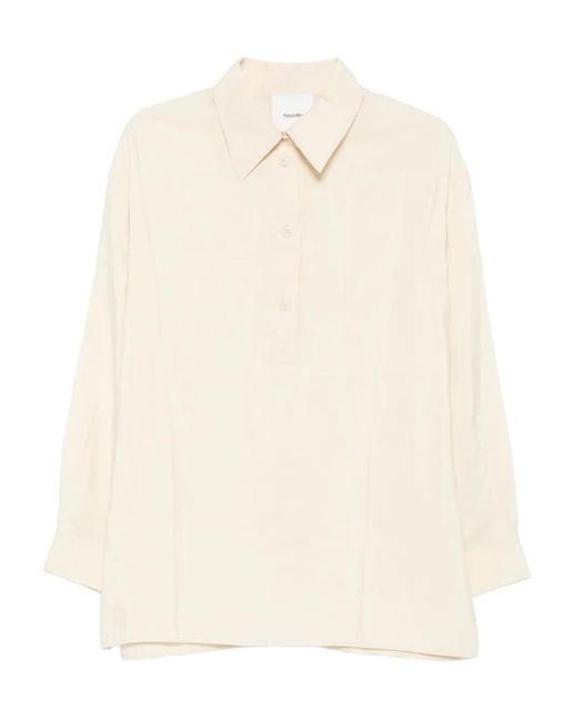 Nanushka Linka Blouse Met Knoopsluiting in het Natural