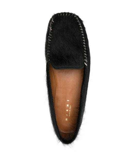 Marni Strukturierte Fleece-Loafer in Black für Herren