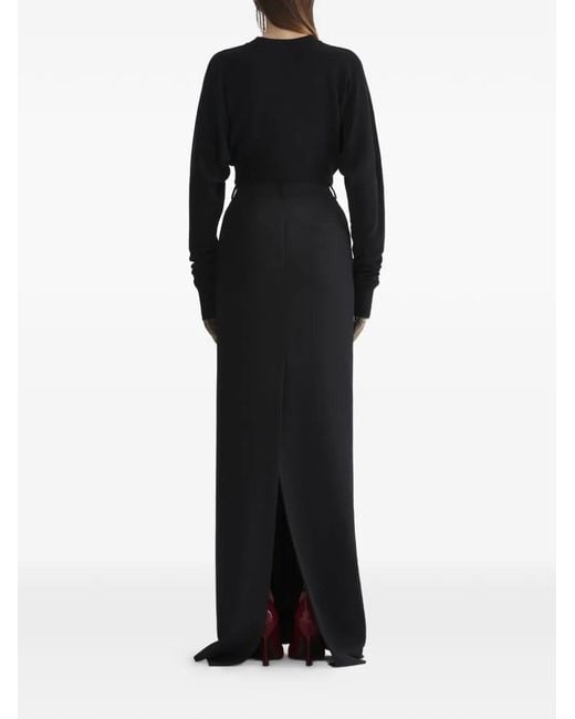 Mugler Black Split Long Skirt