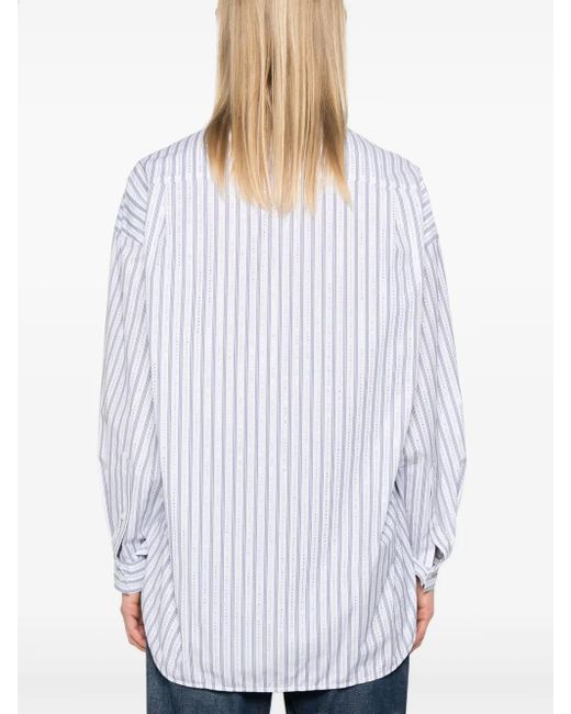 Sandro White Rhinestone-Embellished Shirt