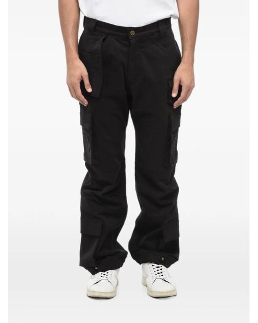 Cultura Black Multi-Pocket Cargo Pants for men