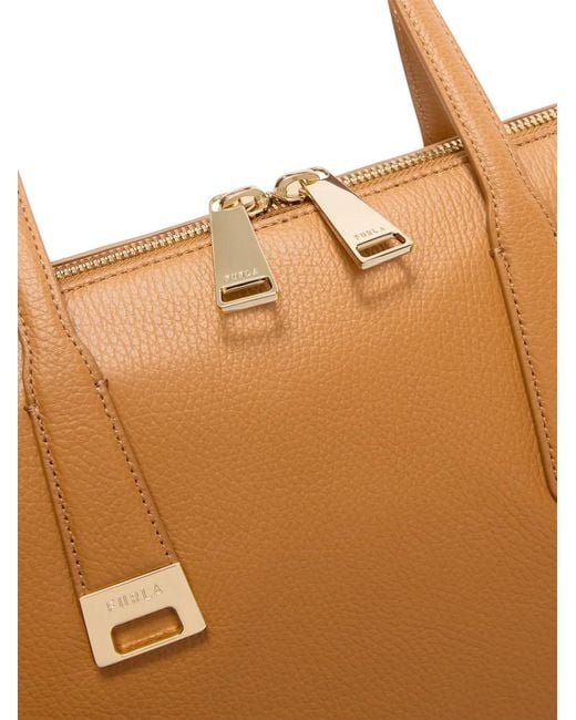 Furla Brown Olivia Calf Leather Tote Bag