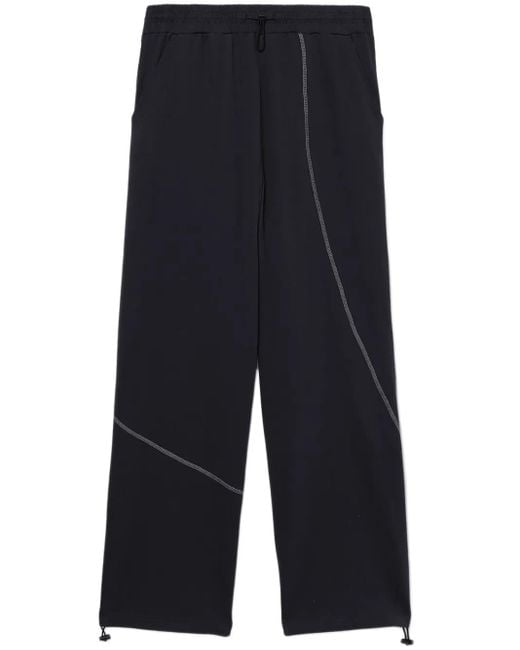 FIVE CM Blue Contrast-Stitching Cotton Track Pants for men