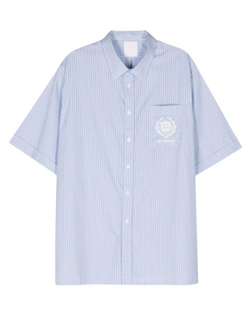 Givenchy Blue Halo-stripe Cotton Shirt for men