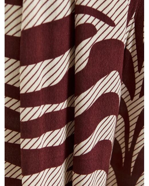 Essentiel Antwerp Red Zebra-Print Pleated Palazzo Pants