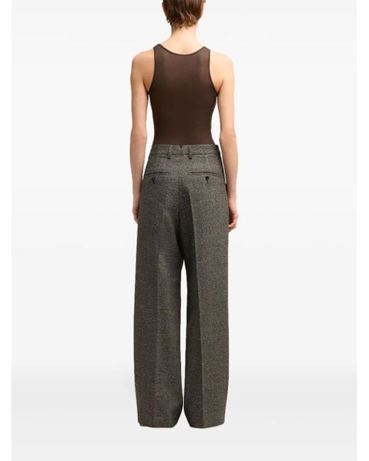 Pantaloni Large Fit A Vita Alta di AMI in Gray