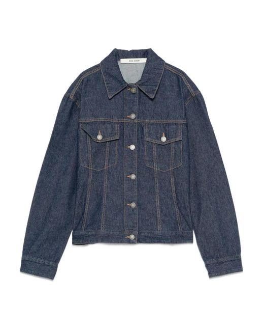 Veste En Jean À Coutures Contrastantes ..,merci en coloris Blue