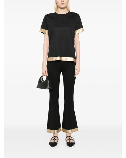 Cynthia Rowley Black Hem Flared Trousers