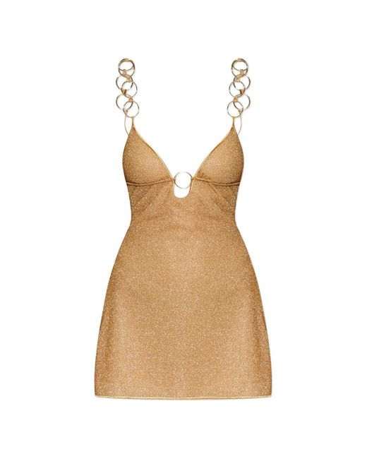 Oseree Natural Robe Courte À Bretelles À Détail D'Anneau