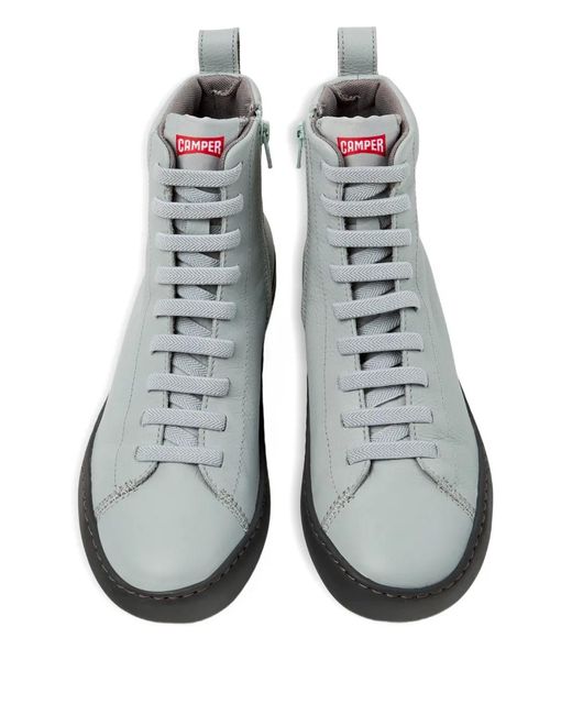 Camper Gray Peu Touring Lace-Up Leather Sneakers