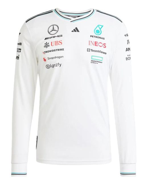 Adidas White X Mercedes Formula One Team Jersey T-Shirt for men