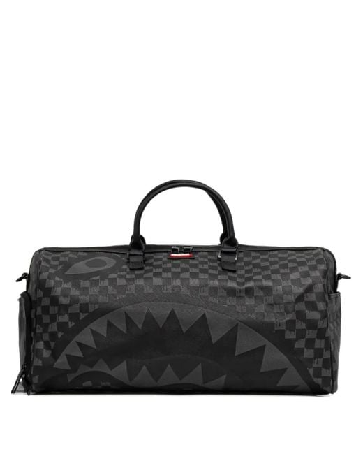 Borsone A Quadri Con Motivo Squalo di Sprayground in Black