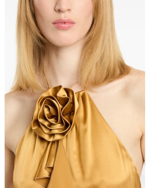Cinq À Sept Metallic Hallie Floral-Appliqué Ruffled Top