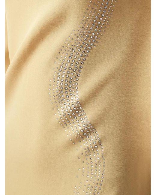 ‎Taller Marmo Natural Ziegfeld Embellished High-Neck Maxi Dress