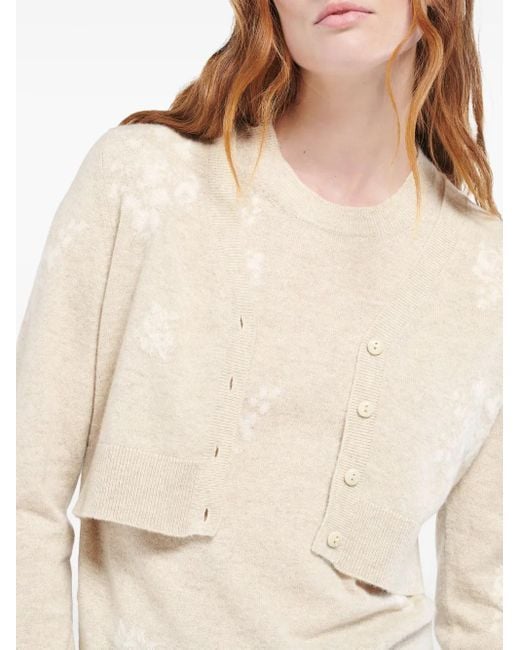 Barrie Natural Floral Cardigan