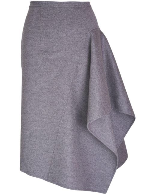 Michael Kors Gray Wool Draped Skirt