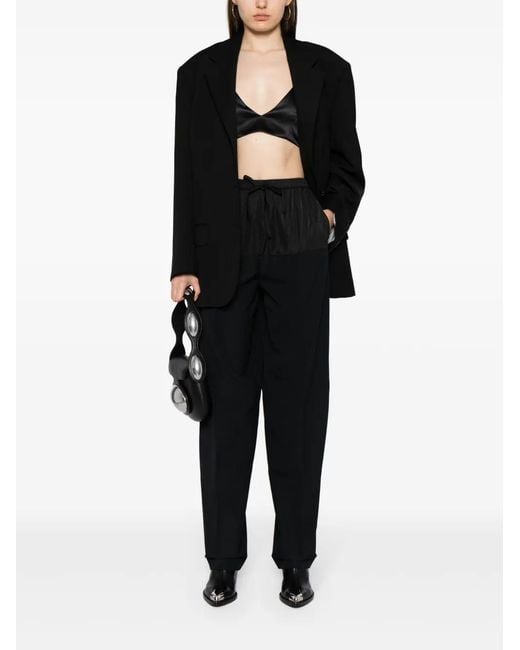 Alexander Wang Black Drawstring Nylon Trousers