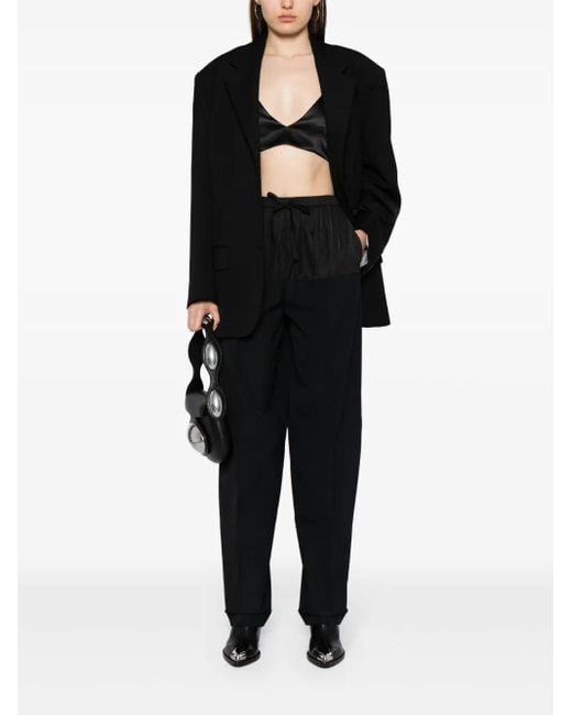 Alexander Wang Black Drawstring Nylon Trousers