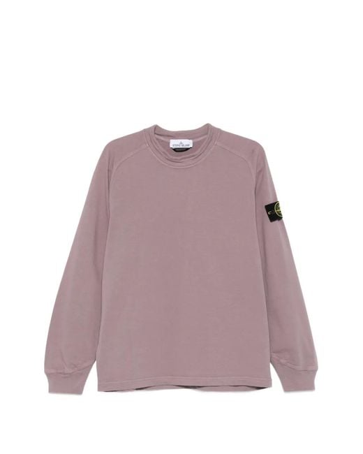 Stone Island Purple 6100030 Heavy Organic Cotton Jersey Sweatshirt for men