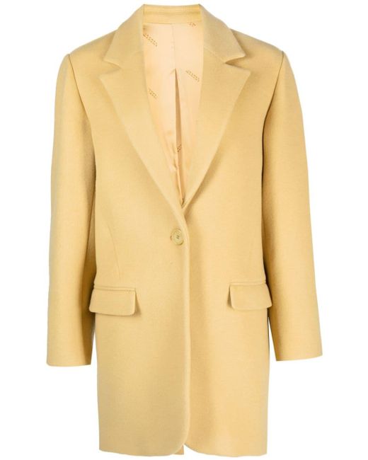 Isabel Marant Yellow Jilinka Single-breasted Wool-blend Coat