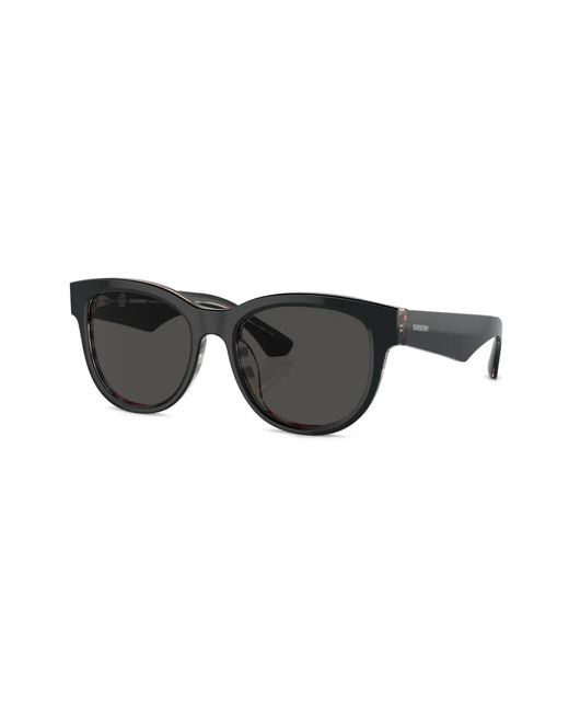 Burberry Black Vintage Check Cat-Eye Sunglasses