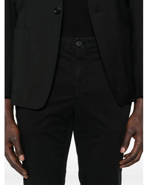 Incotex Black Pressed-Crease Trousers for men