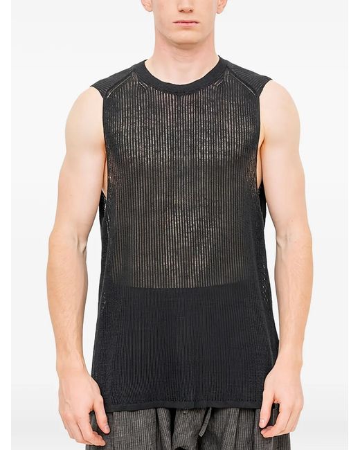 Jan Jan Van Essche Black Débardeur En Résille for men