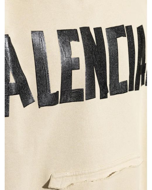 Balenciaga Natural Tape Type Ripped Pocket Hoodie