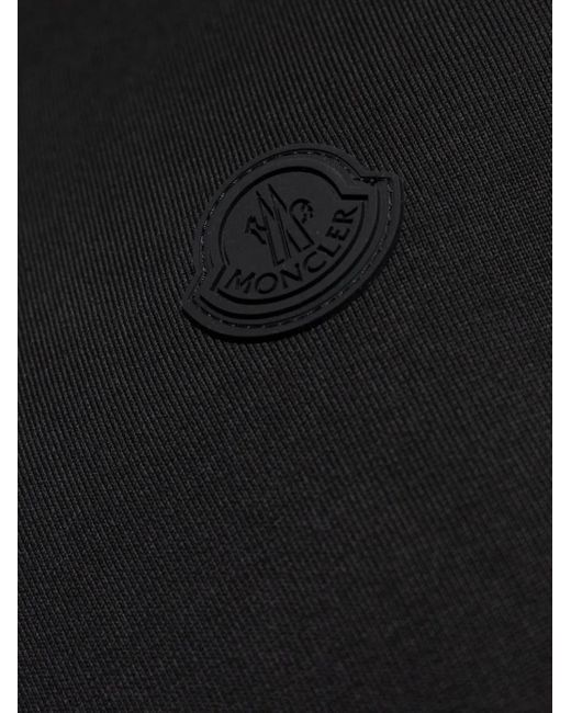 Felpa Con Logo E Zip di Moncler in Black da Uomo
