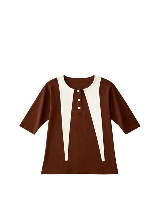 TREDICITREDICI Brown Laura Colour-Block Sweater