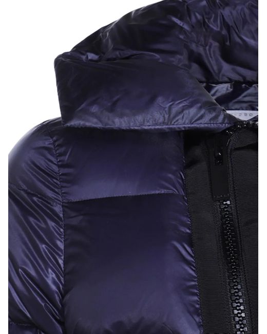 Sacai Blue Asymmetric-Zip Padded Jacket