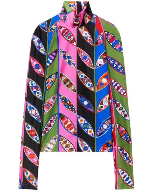 Emilio Pucci Girandole プリント ハイネックトップ White