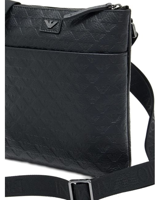 Bolso messenger con logo Emporio Armani de hombre de color Black