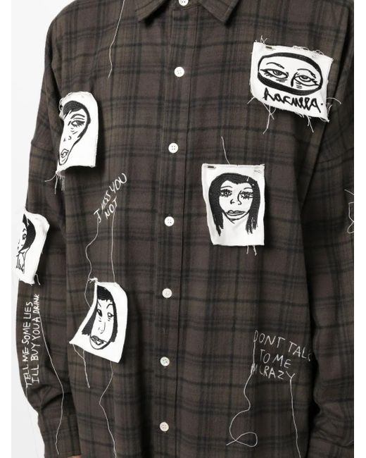 Haculla Black Sick Of It All Plaid-Pattern Cotton Shirt for men