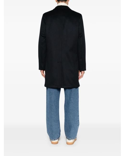 KIRED Black Cashmere Button-Down Coat for men