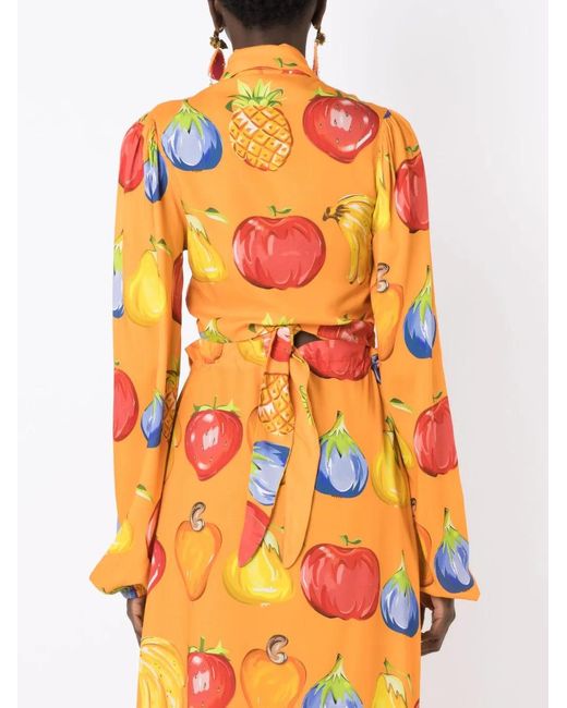 Amir Slama Orange Chemise À Imprimé Graphique