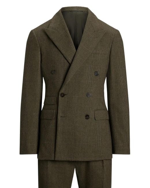 Ralph Lauren Green Checked Double-Breasted Suit for men